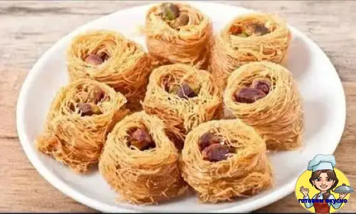 гнёзда из теста кадаиф с фундучным пралине