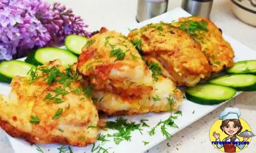 кармашки из куриного фарша с сыром и овощами