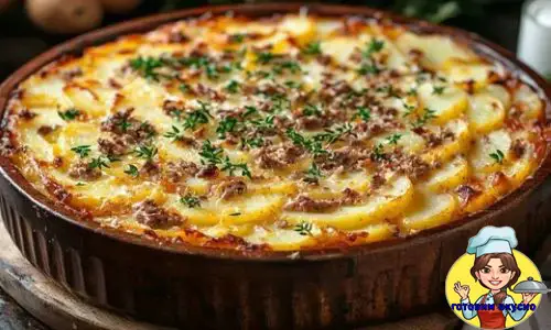 картофельный торт с мясным фаршем