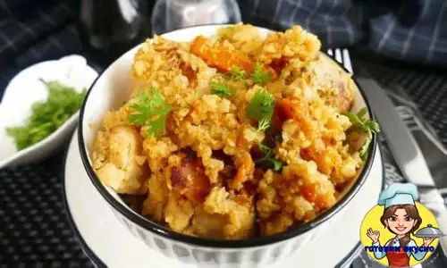 ложный плов из цветной капусты с курицей