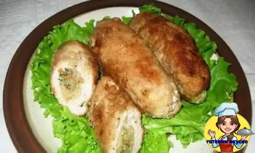 свиные рулеты с капустой и лисичками