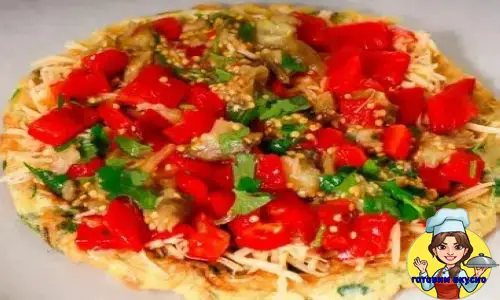 торт-омлет с овощами